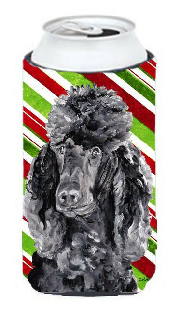 Black Standard Poodle Candy Cane Christmas Tall Boy Beverage Insulator Hugger SC9794TBC by Caroline's Treasures