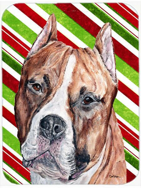 Staffordshire Bull Terrier Staffie Candy Cane Christmas Mouse Pad, Hot Pad or Trivet SC9800MP by Caroline&#39;s Treasures