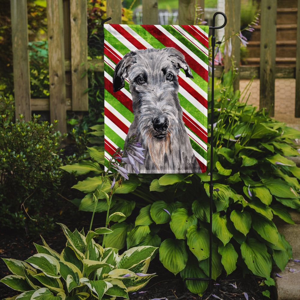 Scottish Deerhound Candy Cane Christmas Flag Garden Size SC9802GF  the-store.com.