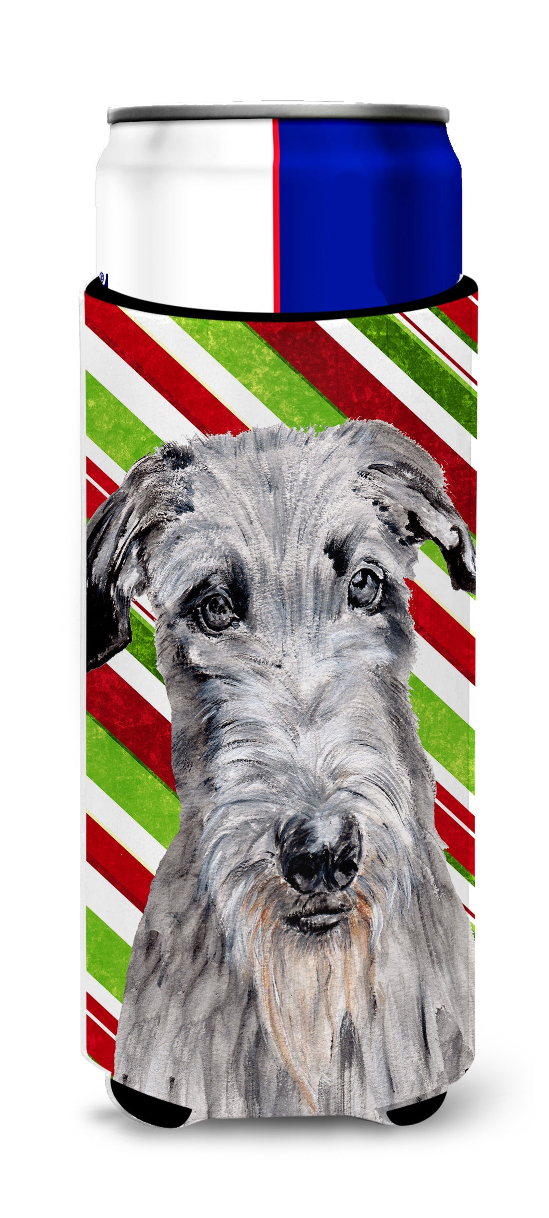 Scottish Deerhound Candy Cane Christmas Ultra Beverage Insulators for slim cans SC9802MUK.