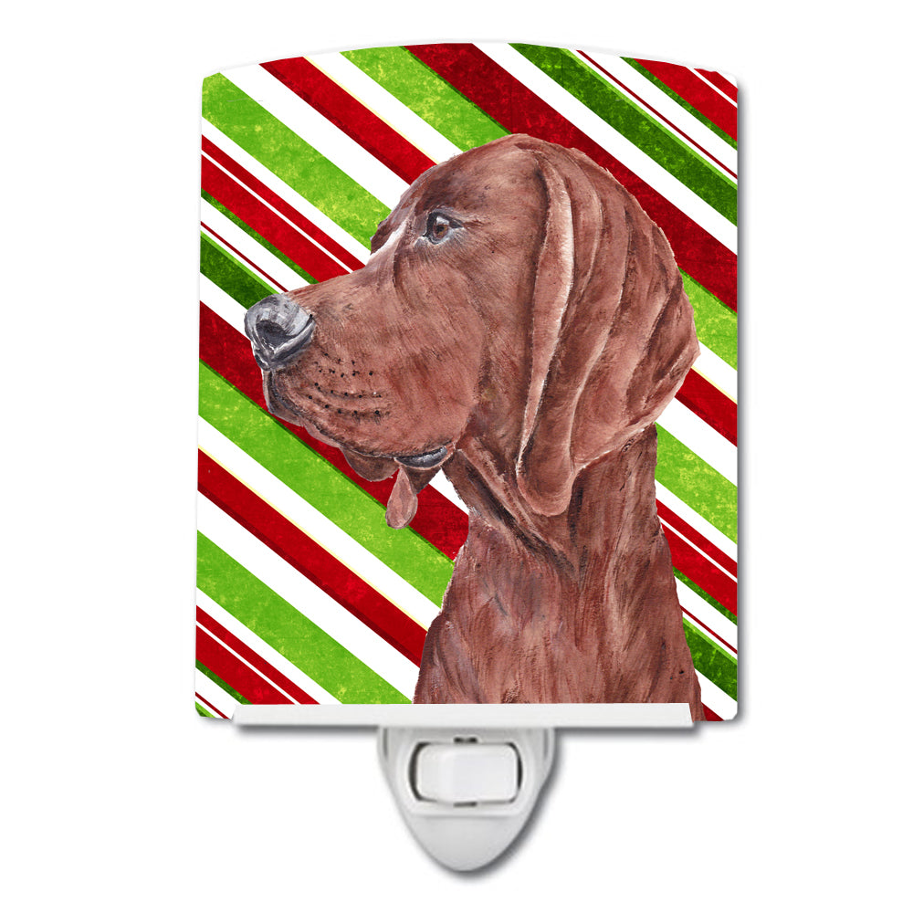 Redbone Coonhound Candy Cane Christmas Ceramic Night Light SC9803CNL - the-store.com