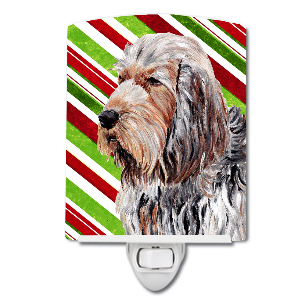 Otterhound Candy Cane Christmas Ceramic Night Light SC9804CNL - the-store.com