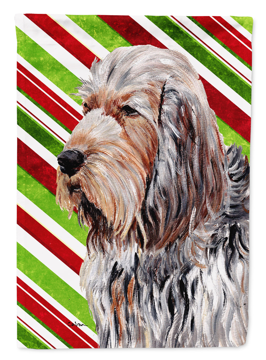 Otterhound Candy Cane Christmas Flag Garden Size SC9804GF  the-store.com.