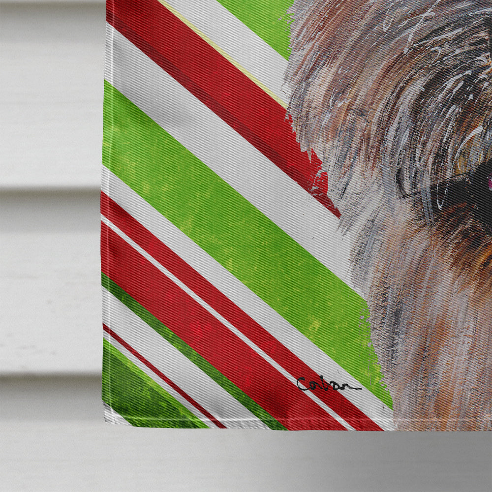 Norwich Terrier Candy Cane Christmas Flag Canvas House Size SC9806CHF  the-store.com.