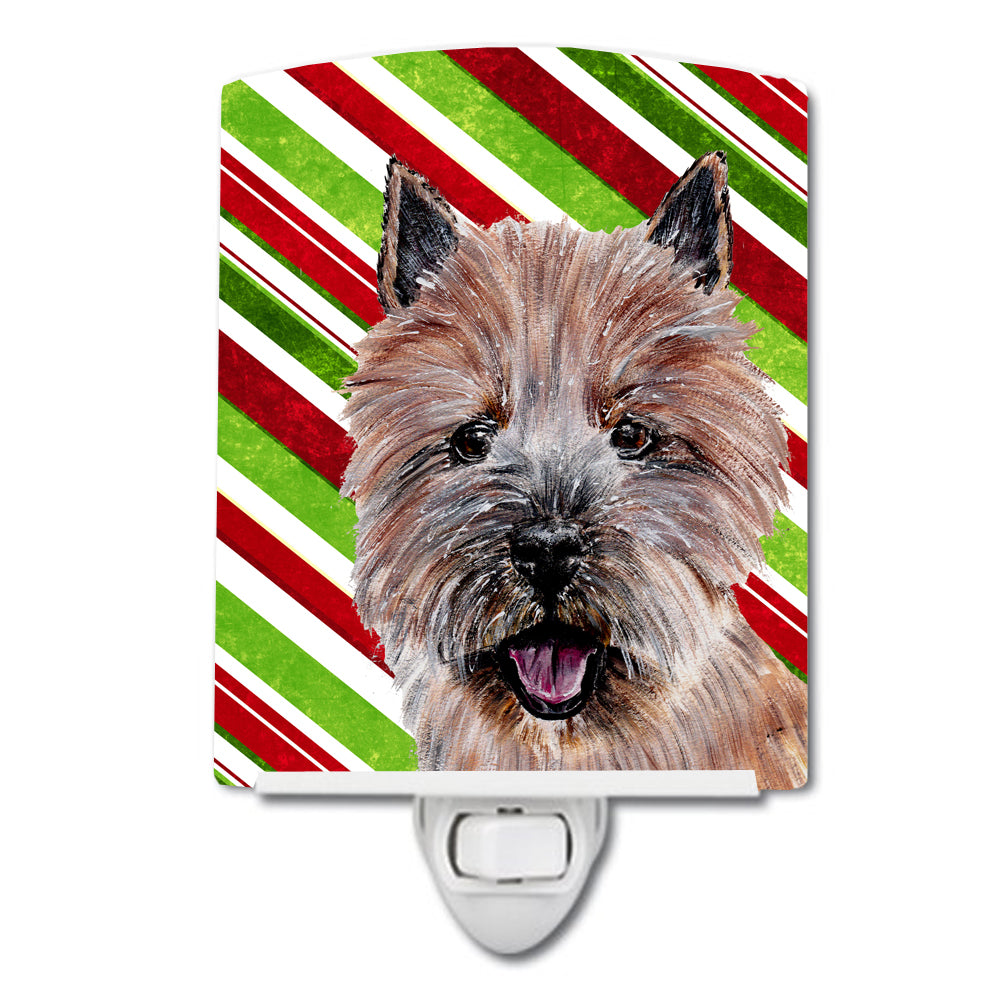 Norwich Terrier Candy Cane Christmas Ceramic Night Light SC9806CNL - the-store.com