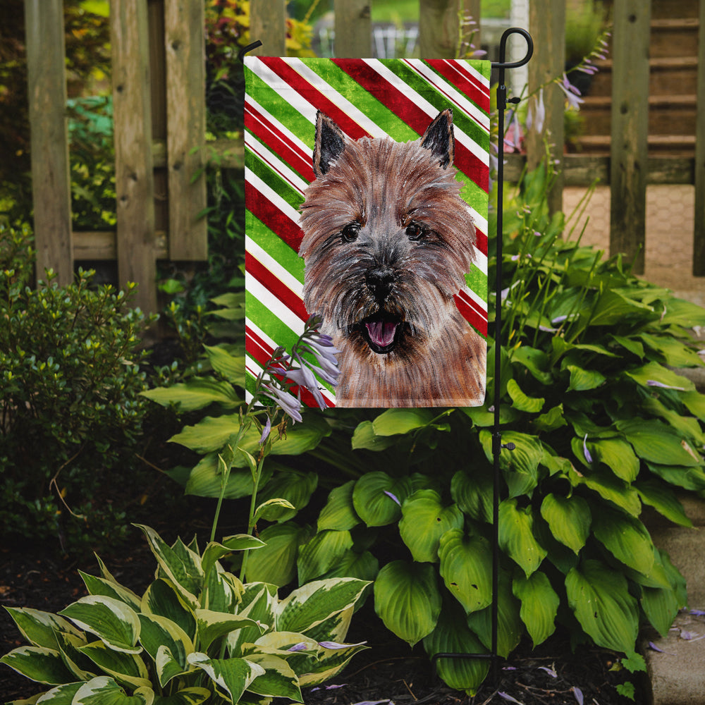 Norwich Terrier Candy Cane Christmas Flag Garden Size SC9806GF  the-store.com.