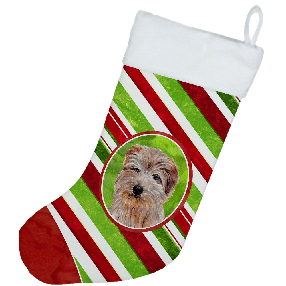 Norfolk Terrier Candy Cane Christmas Christmas Stocking SC9808-CS  the-store.com.