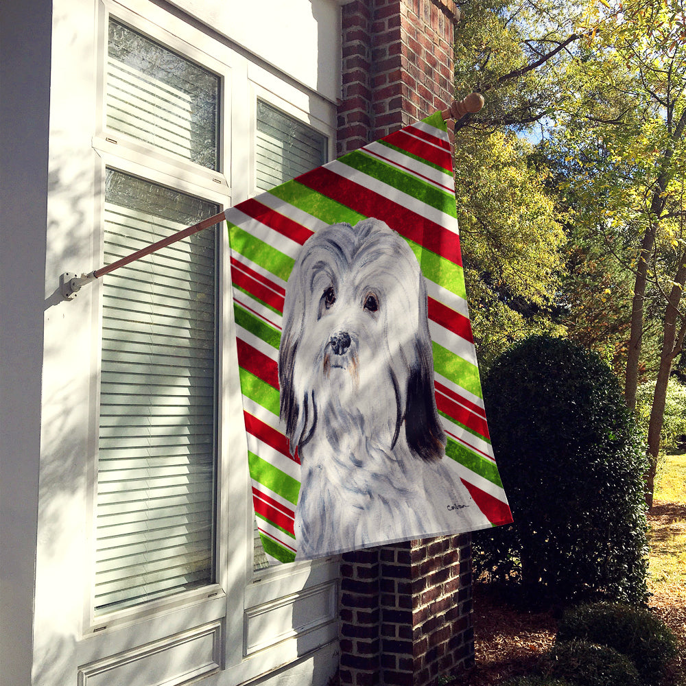 Havanese Candy Cane Christmas Flag Canvas House Size SC9809CHF  the-store.com.