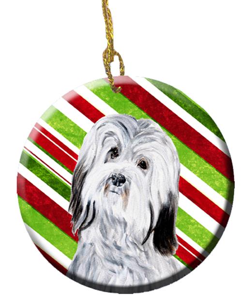 Havanese Candy Cane Christmas Ceramic Ornament SC9809CO1 by Caroline&#39;s Treasures