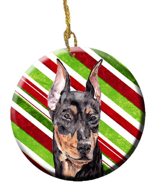 German Pinscher Candy Cane Christmas Ceramic Ornament SC9812CO1 by Caroline's Treasures