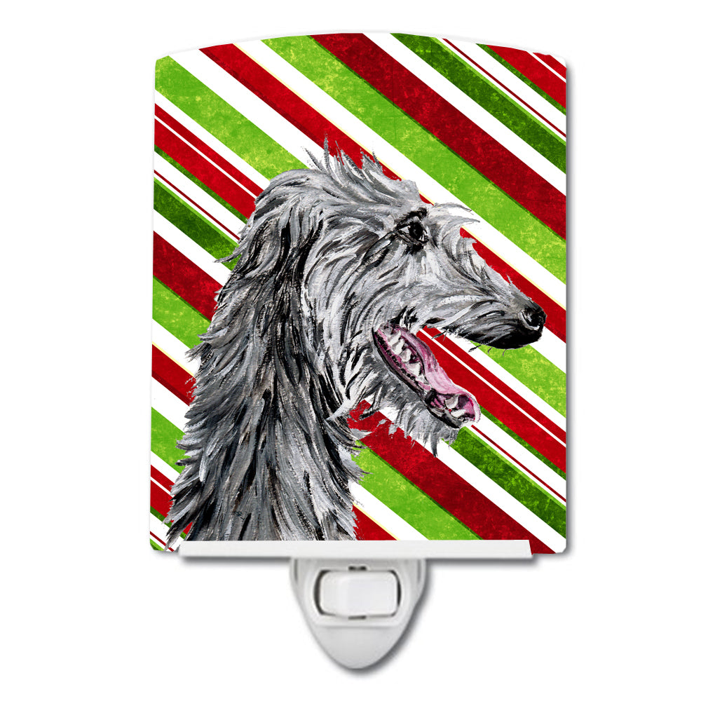 Scottish Deerhound Candy Cane Christmas Ceramic Night Light SC9813CNL - the-store.com