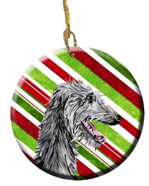 Scottish Deerhound Candy Cane Christmas Ceramic Ornament SC9813CO1 by Caroline's Treasures