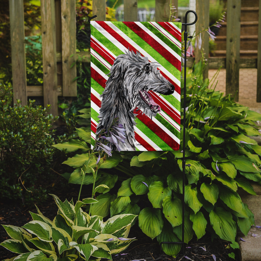 Scottish Deerhound Candy Cane Christmas Flag Garden Size  the-store.com.