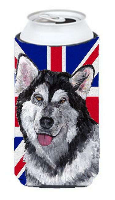 Alaskan Malamute with English Union Jack British Flag Tall Boy Beverage Insulator Hugger SC9815TBC by Caroline's Treasures