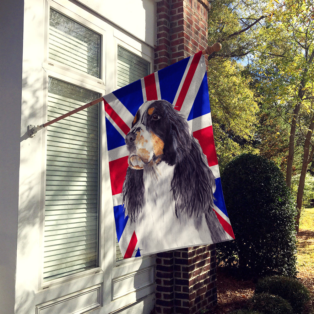 Welsh Springer Spaniel with English Union Jack British Flag Flag Canvas House Size SC9817CHF  the-store.com.