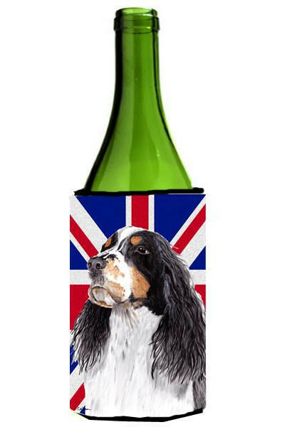 Welsh Springer Spaniel with English Union Jack British Flag Wine Bottle Beverage Insulator Hugger SC9817LITERK by Caroline's Treasures