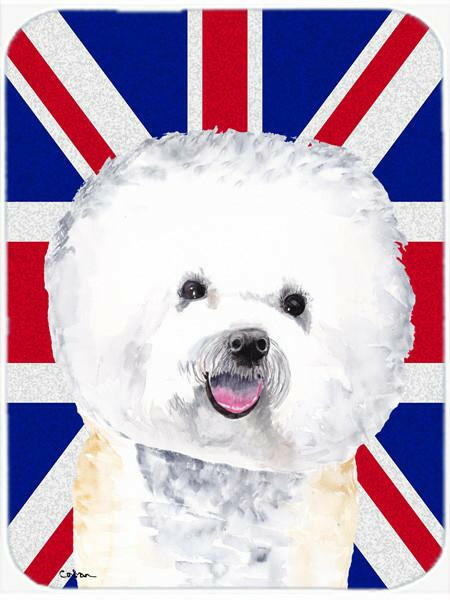 Bichon Frise with English Union Jack British Flag Mouse Pad, Hot Pad or Trivet SC9818MP by Caroline's Treasures