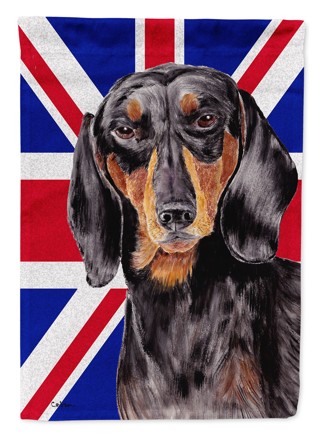 Dachshund with English Union Jack British Flag Flag Garden Size  the-store.com.