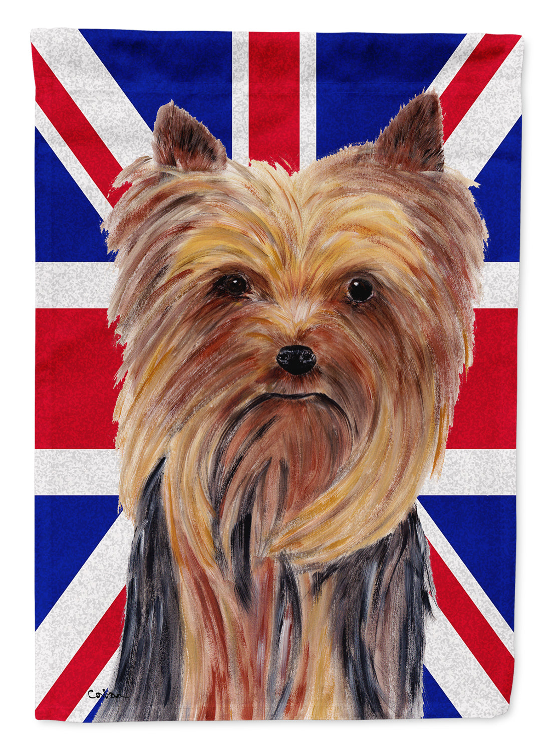 Yorkie with English Union Jack British Flag Flag Garden Size SC9822GF  the-store.com.