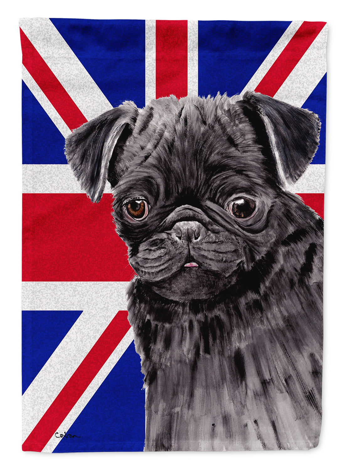 Pug with English Union Jack British Flag Flag Garden Size  the-store.com.