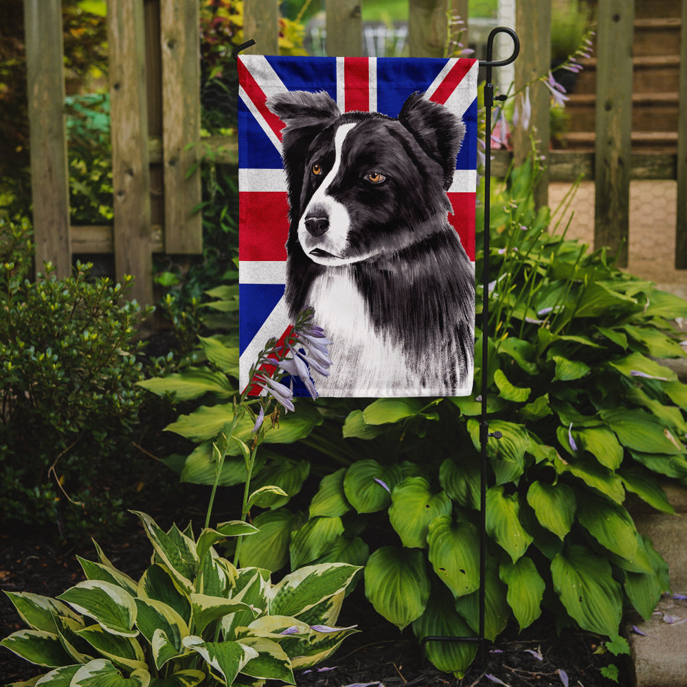 Border Collie with English Union Jack British Flag Flag Garden Size SC9824GF  the-store.com.