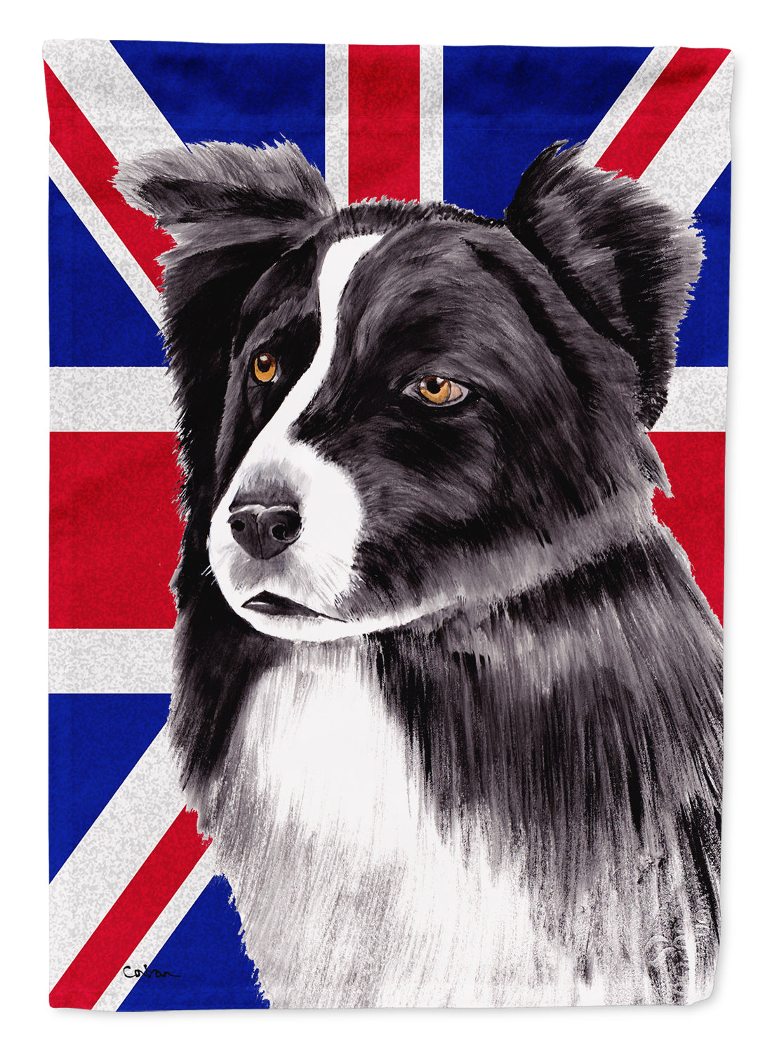 Border Collie with English Union Jack British Flag Flag Garden Size SC9824GF  the-store.com.