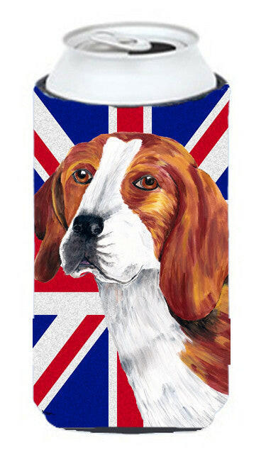 Beagle with English Union Jack British Flag Tall Boy Beverage Insulator Hugger SC9826TBC by Caroline&#39;s Treasures