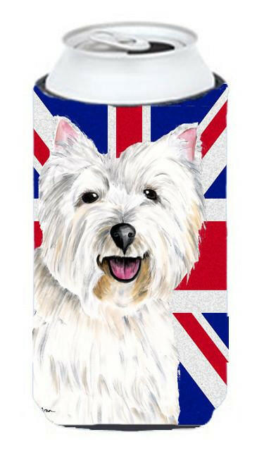 Westie with English Union Jack British Flag Tall Boy Beverage Insulator Hugger SC9827TBC by Caroline&#39;s Treasures