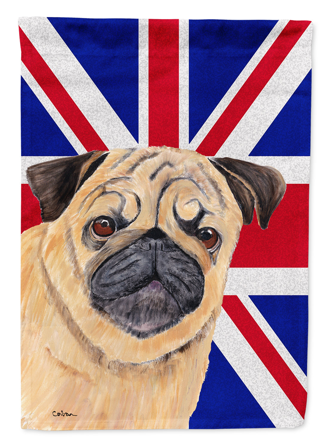 Pug with English Union Jack British Flag Flag Garden Size SC9828GF  the-store.com.