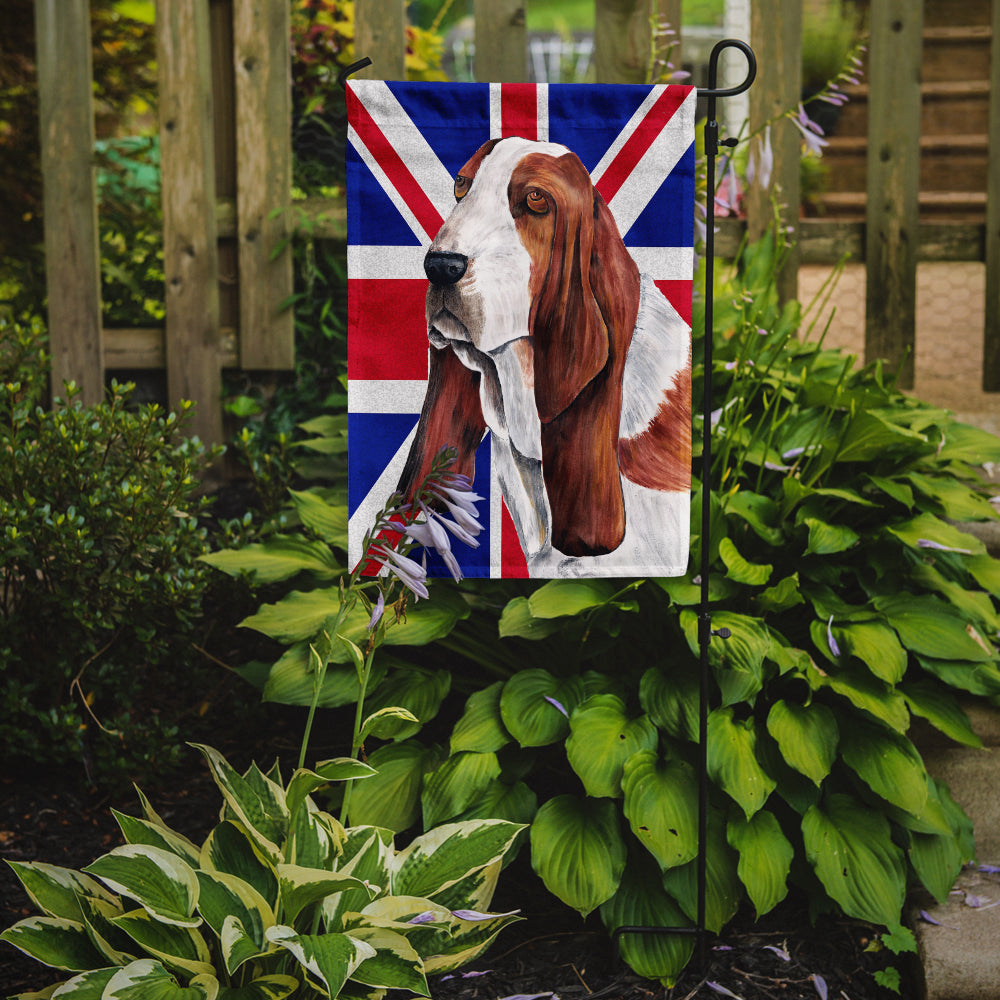 Basset Hound with English Union Jack British Flag Flag Garden Size SC9829GF  the-store.com.
