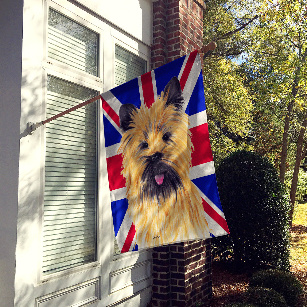 Cairn Terrier with English Union Jack British Flag Flag Canvas House Size SC9832CHF  the-store.com.