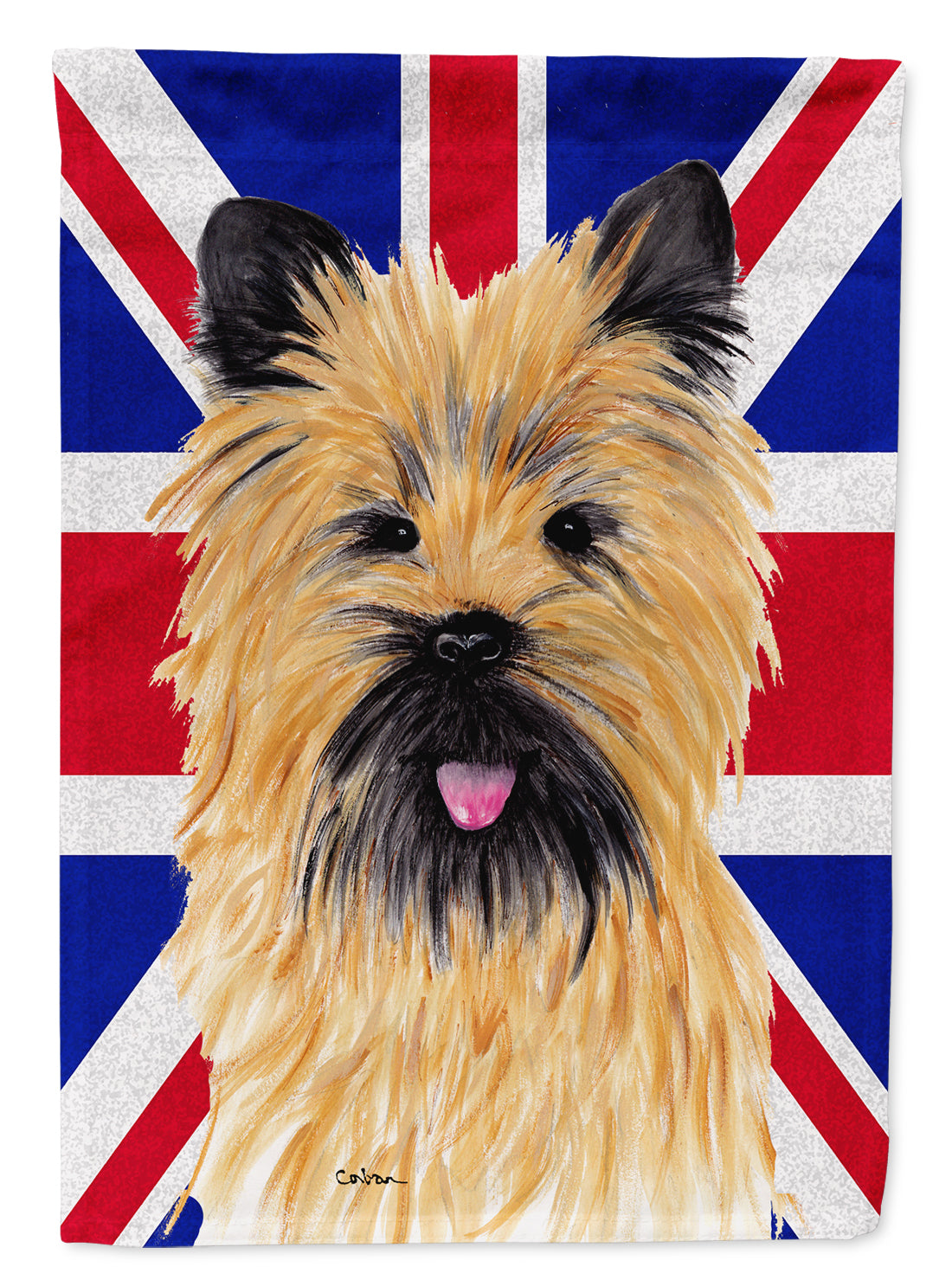 Cairn Terrier with English Union Jack British Flag Flag Garden Size  the-store.com.