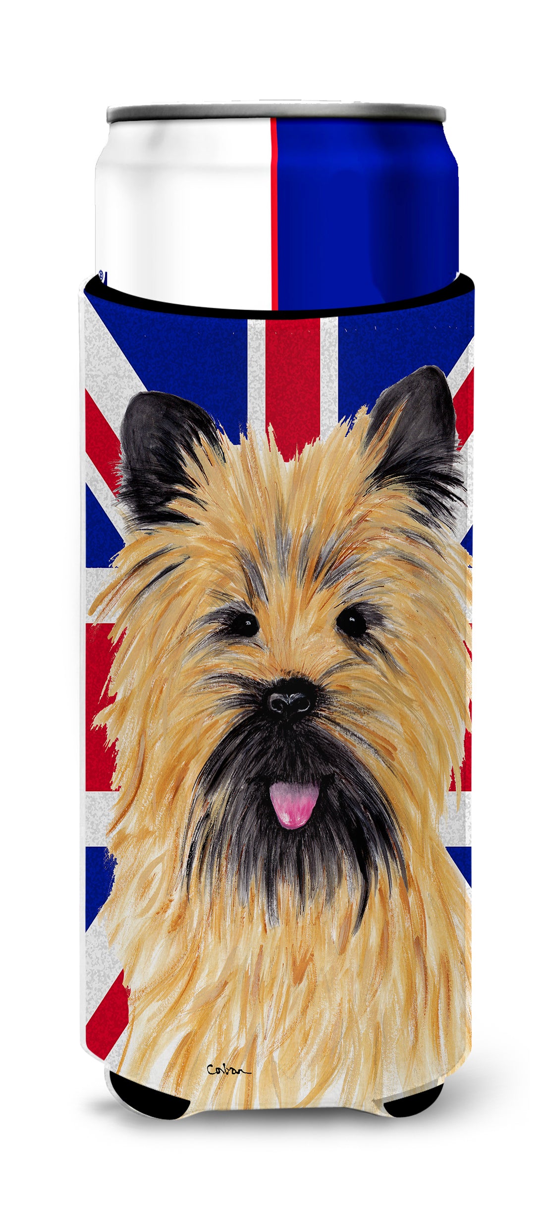 Cairn Terrier with English Union Jack British Flag Ultra Beverage Insulators for slim cans SC9832MUK.