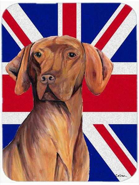 Vizsla with English Union Jack British Flag Glass Cutting Board Large Size SC9835LCB by Caroline's Treasures