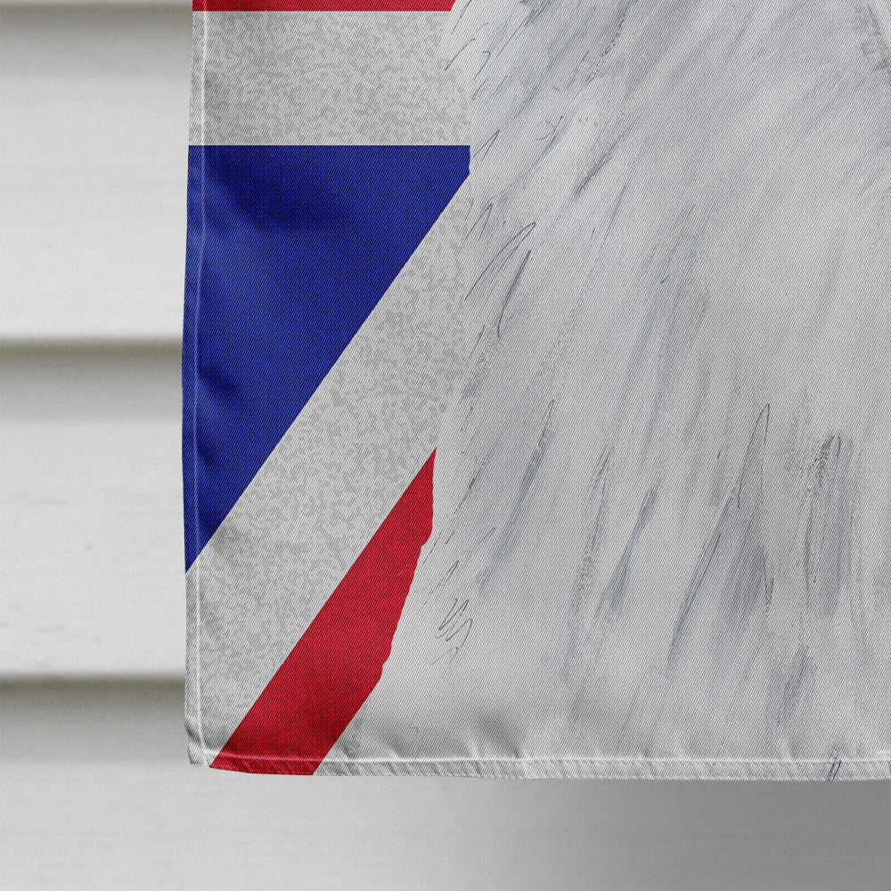 American Eskimo with English Union Jack British Flag Flag Canvas House Size SC9836CHF  the-store.com.