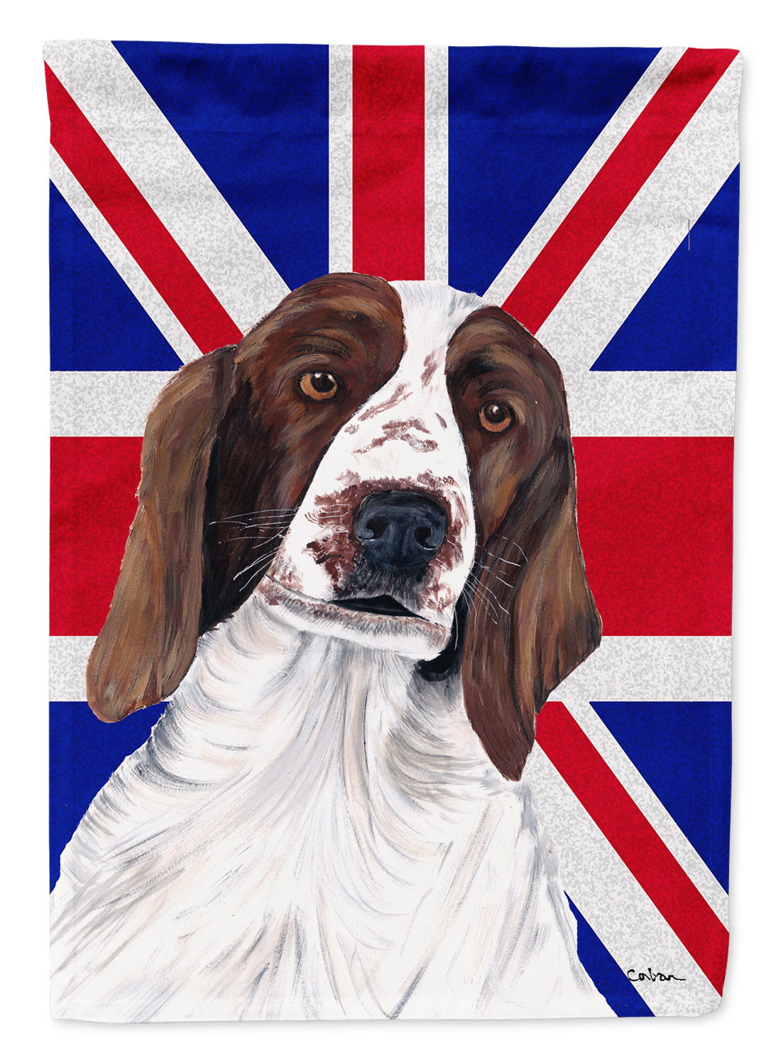 Springer Spaniel with English Union Jack British Flag Flag Garden Size  the-store.com.