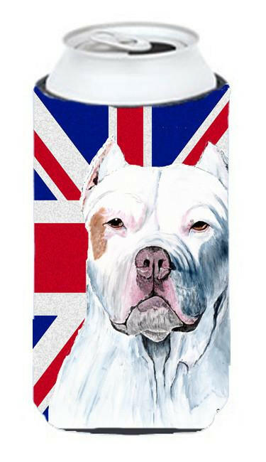 Pit Bull with English Union Jack British Flag Tall Boy Beverage Insulator Hugger SC9838TBC by Caroline's Treasures