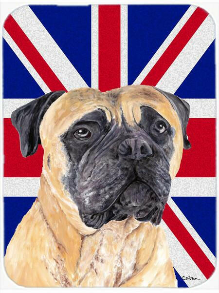 Mastiff with English Union Jack British Flag Glass Cutting Board Large Size SC9842LCB by Caroline's Treasures