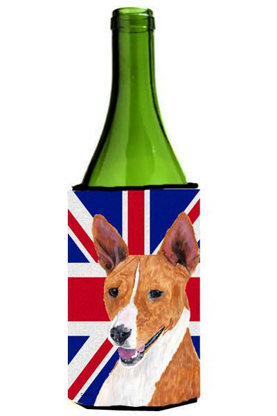 Basenji with English Union Jack British Flag Wine Bottle Beverage Insulator Hugger SC9844LITERK by Caroline's Treasures