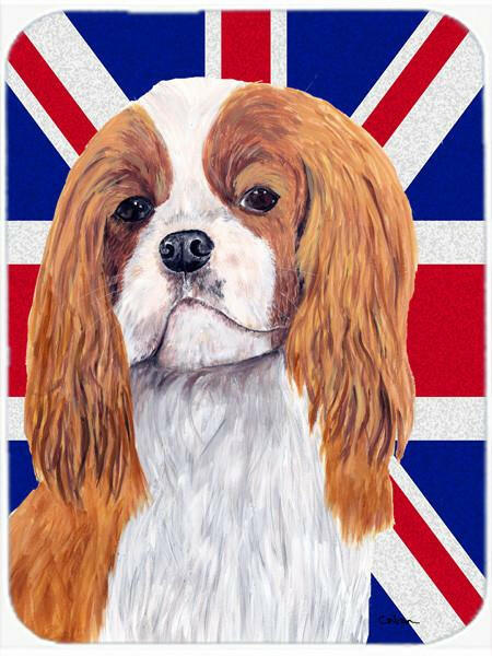 Cavalier Spaniel with English Union Jack British Flag Glass Cutting Board Large Size SC9851LCB by Caroline&#39;s Treasures