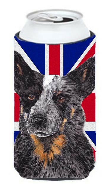 Australian Cattle Dog with English Union Jack British Flag Tall Boy Beverage Insulator Hugger SC9853TBC by Caroline&#39;s Treasures