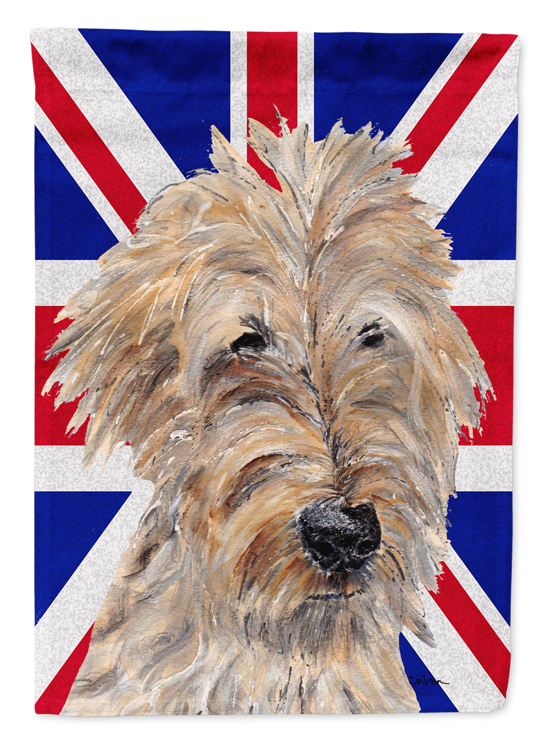 Golden Doodle with English Union Jack British Flag Flag Garden Size SC9859GF  the-store.com.