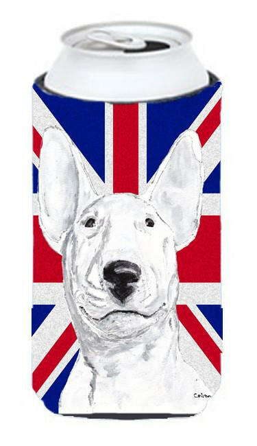 Bull Terrier with English Union Jack British Flag Tall Boy Beverage Insulator Hugger SC9860TBC by Caroline's Treasures