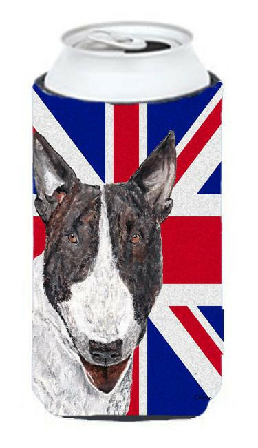 Bull Terrier with Engish Union Jack British Flag Tall Boy Beverage Insulator Hugger SC9861TBC by Caroline's Treasures