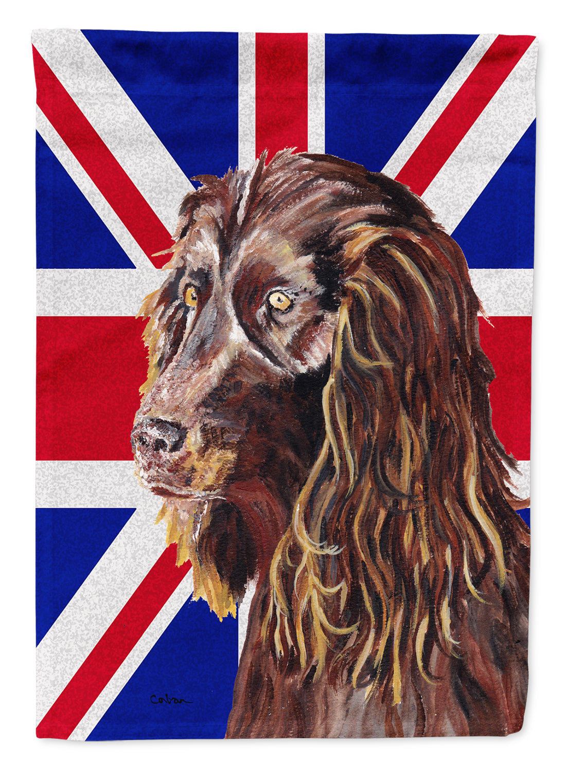 Boykin Spaniel with Engish Union Jack British Flag Flag Garden Size  the-store.com.