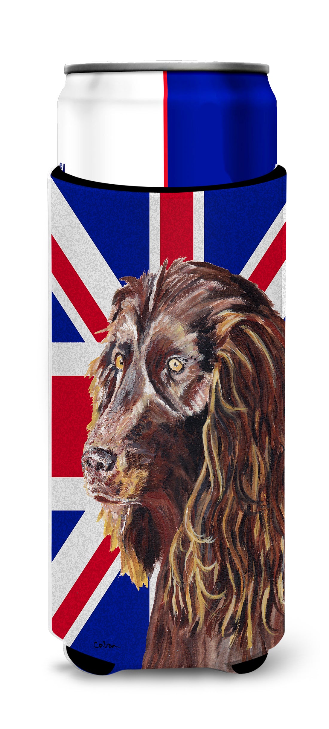 Boykin Spaniel with Engish Union Jack British Flag Ultra Beverage Insulators for slim cans SC9862MUK.