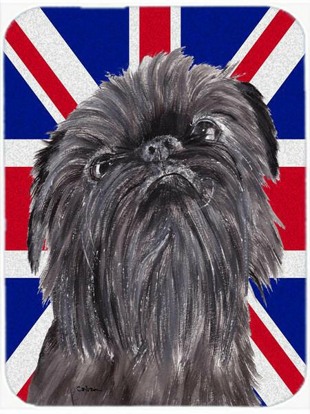 Brussels Griffon with Engish Union Jack British Flag Glass Cutting Board Large Size SC9863LCB by Caroline&#39;s Treasures