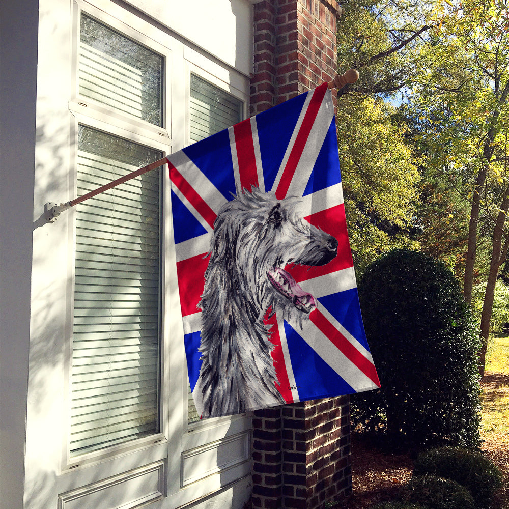 Scottish Deerhound with English Union Jack British Flag Flag Canvas House Size SC9871CHF  the-store.com.