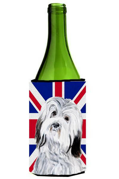 Havanese with English Union Jack British Flag Wine Bottle Beverage Insulator Hugger SC9874LITERK by Caroline's Treasures