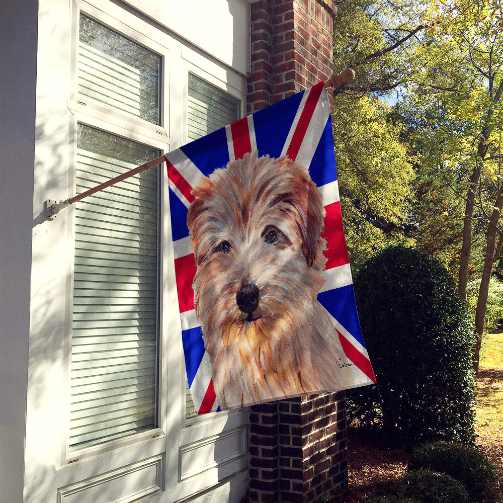Norfolk Terrier with English Union Jack British Flag Flag Canvas House Size SC9875CHF  the-store.com.